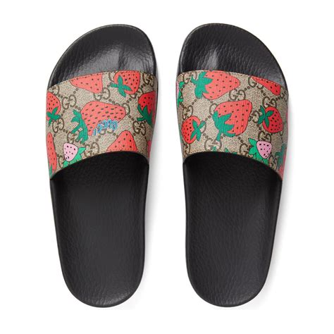 pink gucci slides men's|Gucci slides women strawberry.